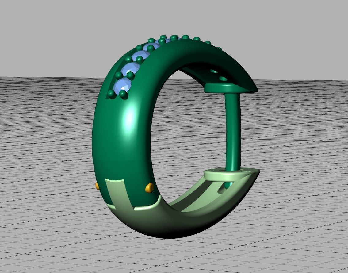 Camila Diamond Hoop Earrings 3dmodel 3D print model_29