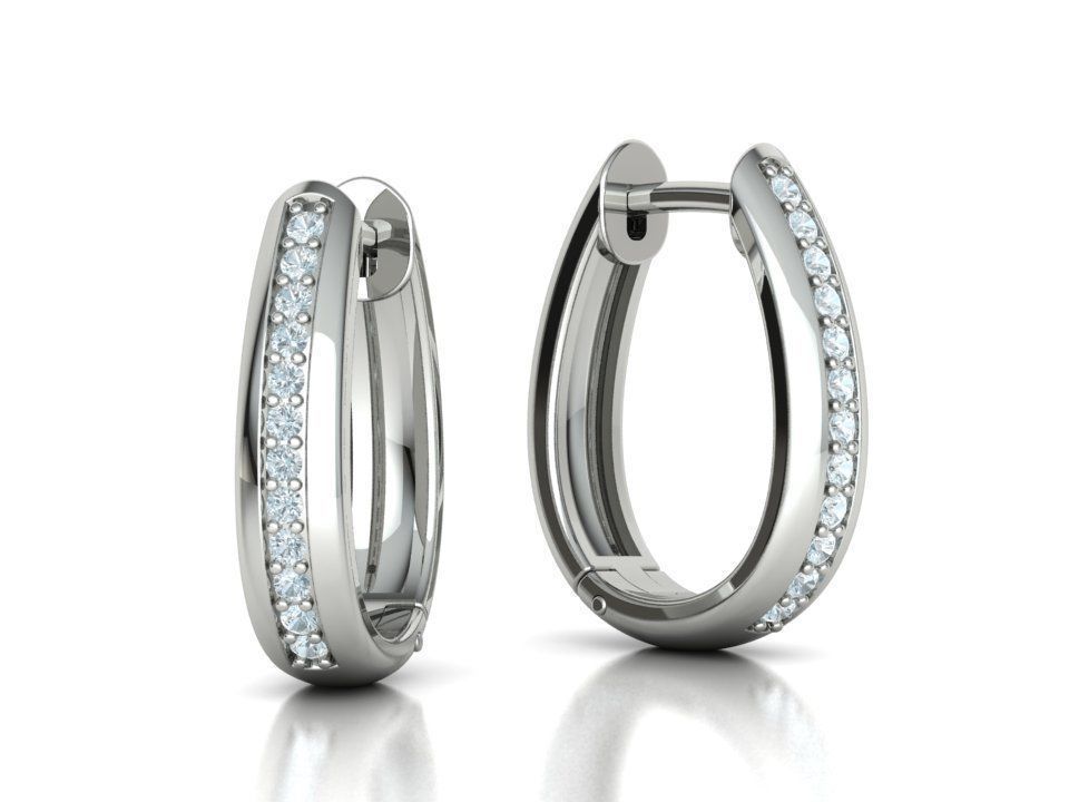 Camila Diamond Hoop Earrings 3dmodel 3D print model_3