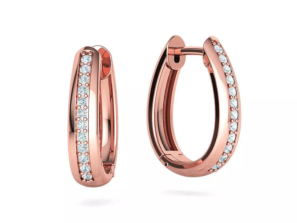 Camila Diamond Hoop Earrings 3dmodel 3D print model_0
