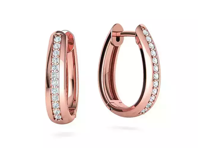 Camila Diamond Hoop Earrings 3dmodel 3D print model