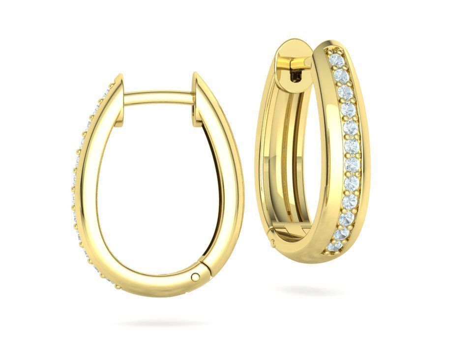Camila Diamond Hoop Earrings 3dmodel 3D print model_16