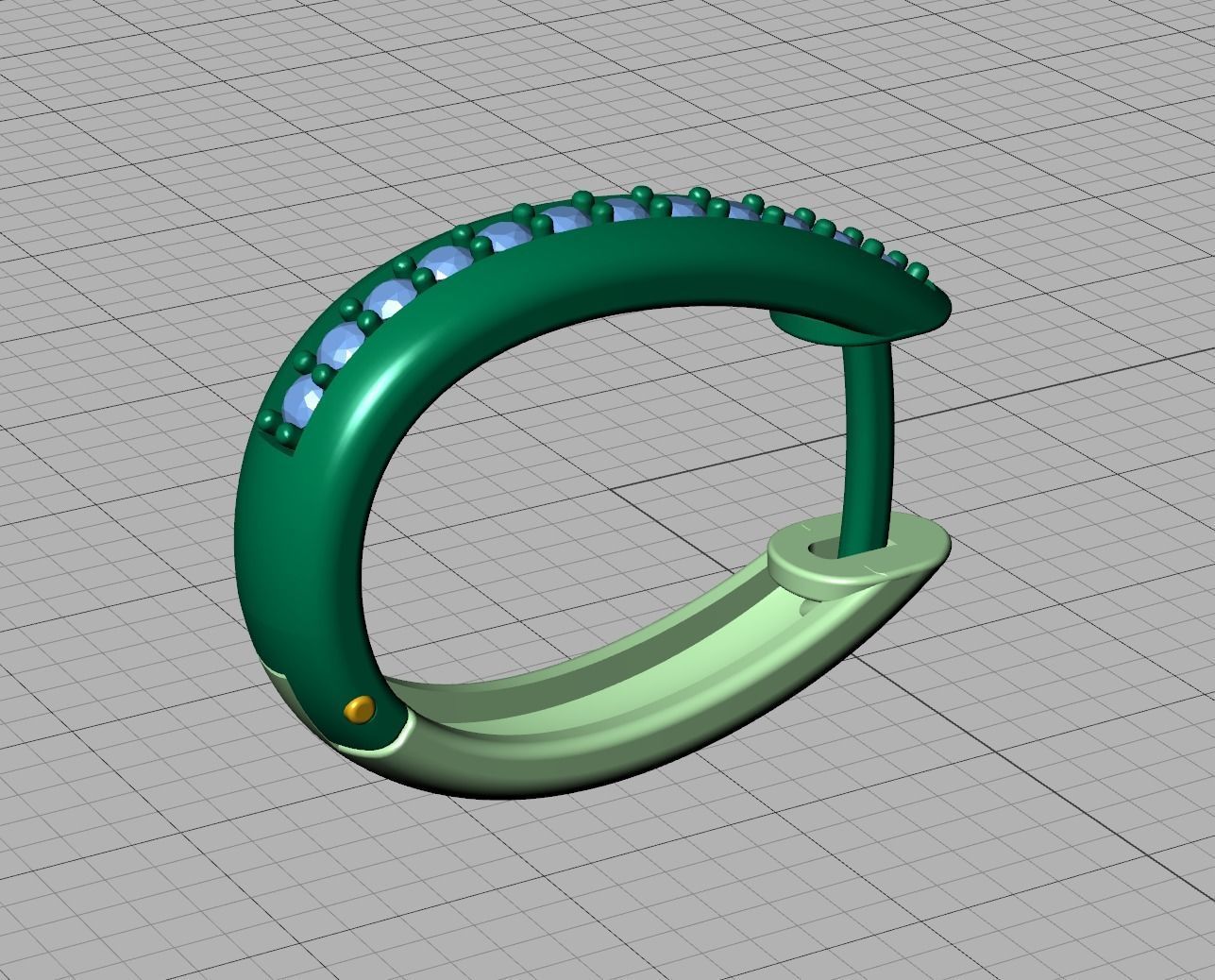 Camila Diamond Hoop Earrings 3dmodel 3D print model_26