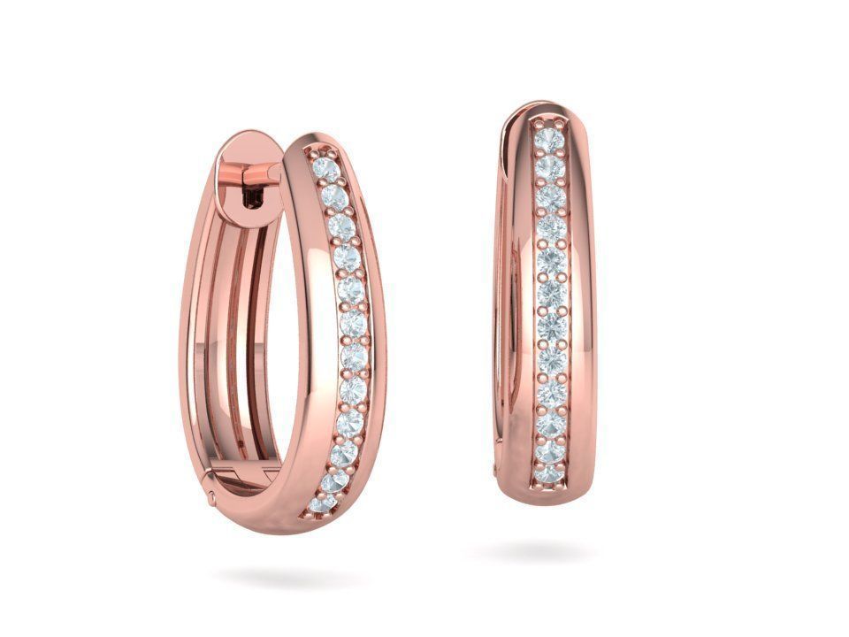 Camila Diamond Hoop Earrings 3dmodel 3D print model_4