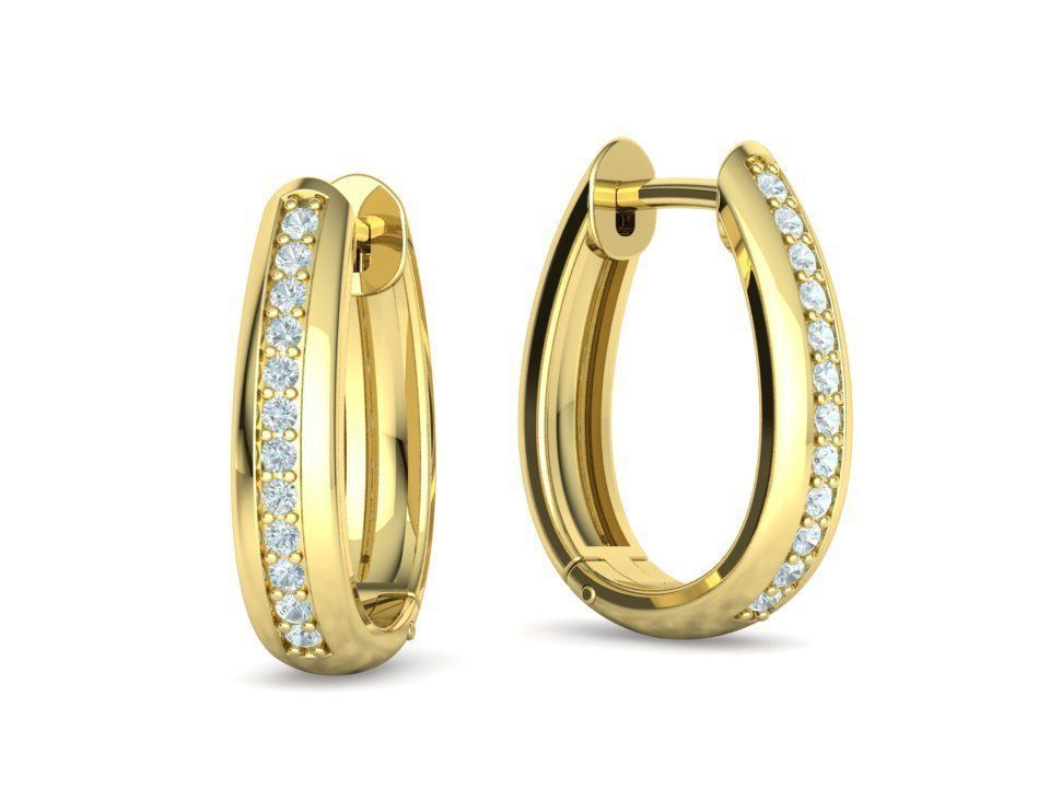 Camila Diamond Hoop Earrings 3dmodel 3D print model_19