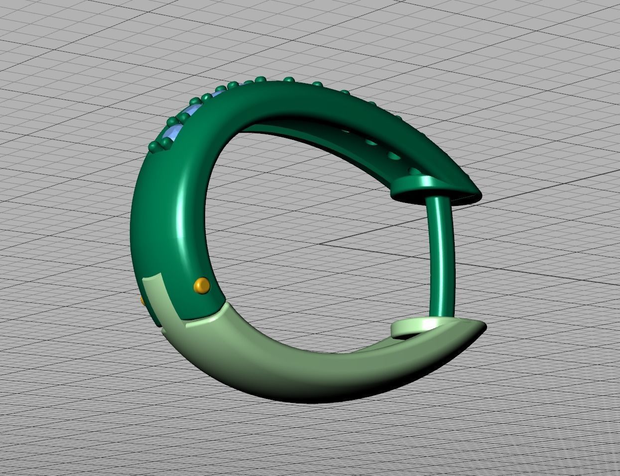 Camila Diamond Hoop Earrings 3dmodel 3D print model_28