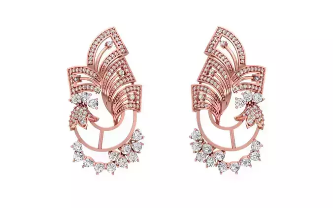 Women Earrings 3dm STL OBJ FBX Renders Details