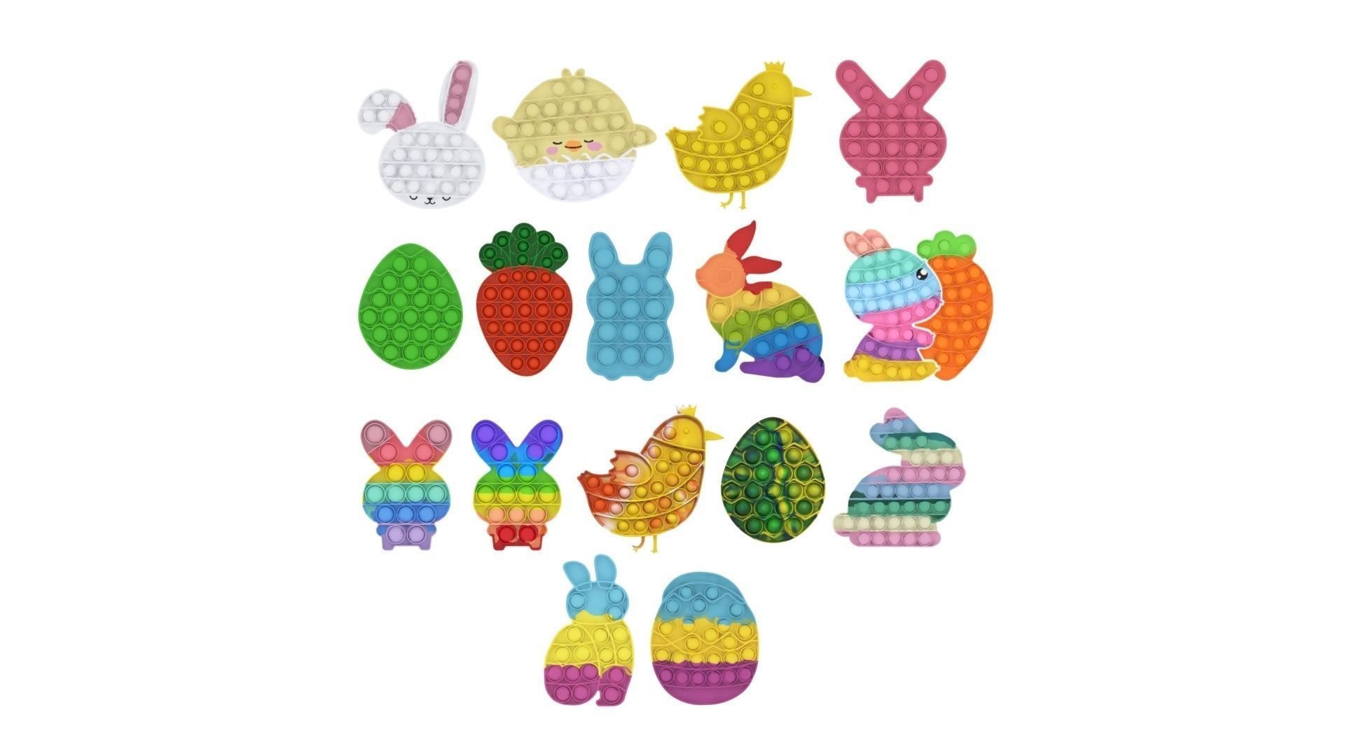 Easter Pop It Fidget Toys Set 3D model_8