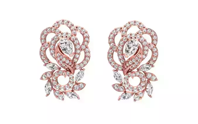 Women Earrings 3dm STL OBJ FBX Renders Details