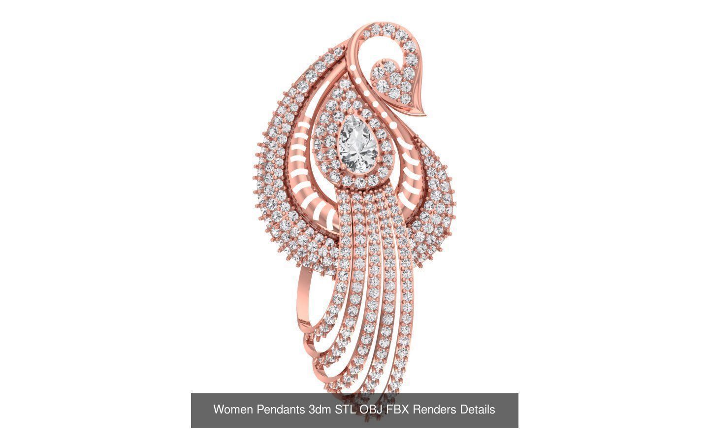 166 Women Pendants 3dm STL OBJ FBX Renders Details Collection _167
