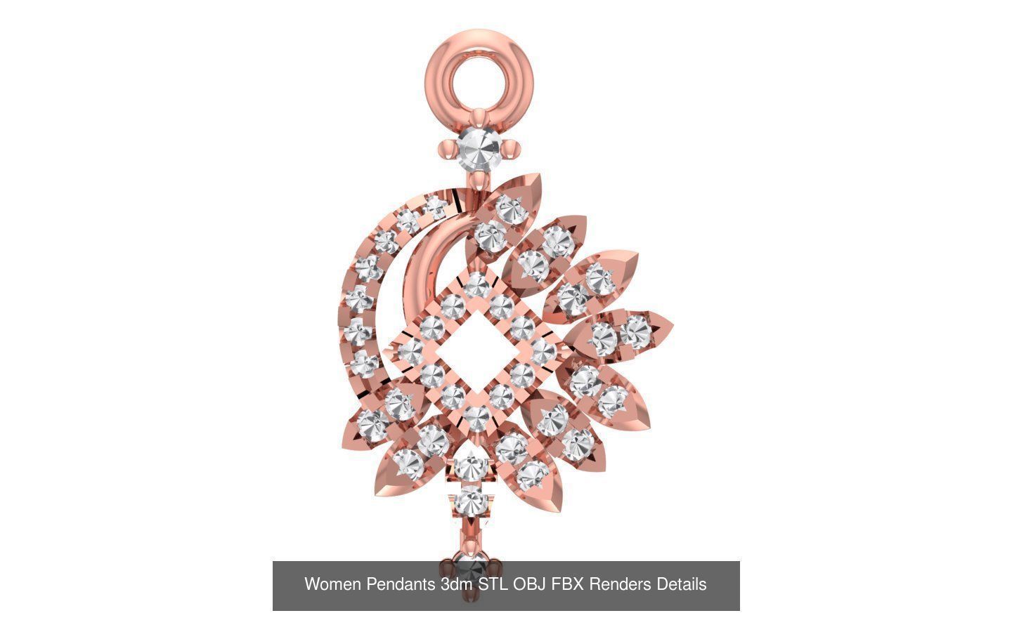 166 Women Pendants 3dm STL OBJ FBX Renders Details Collection _153