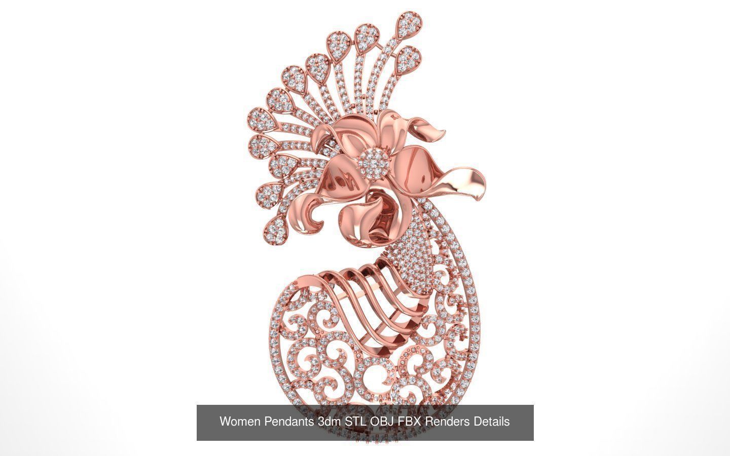 166 Women Pendants 3dm STL OBJ FBX Renders Details Collection _193