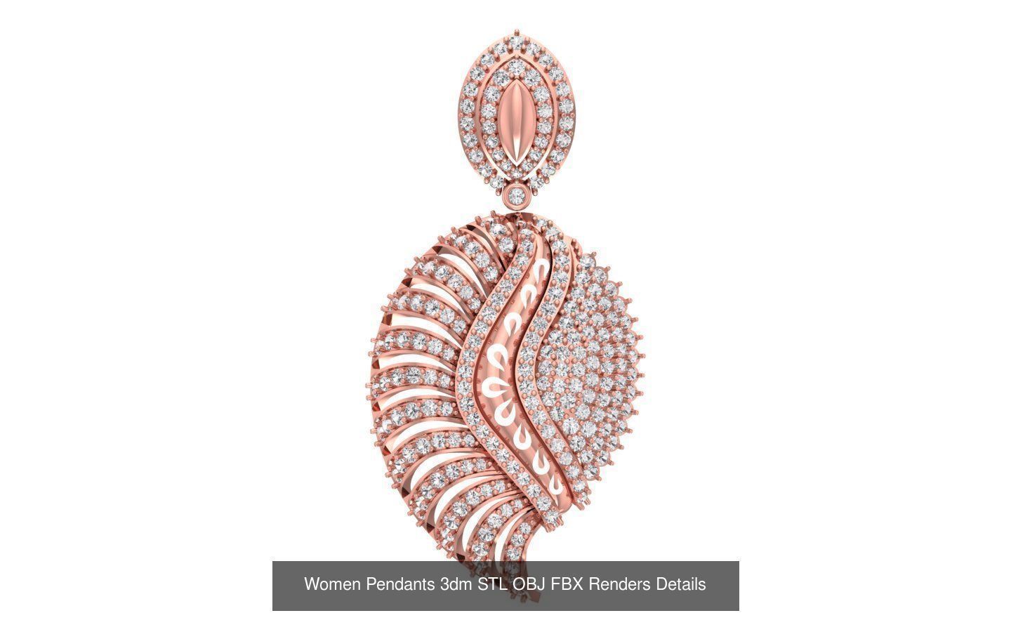 166 Women Pendants 3dm STL OBJ FBX Renders Details Collection _164