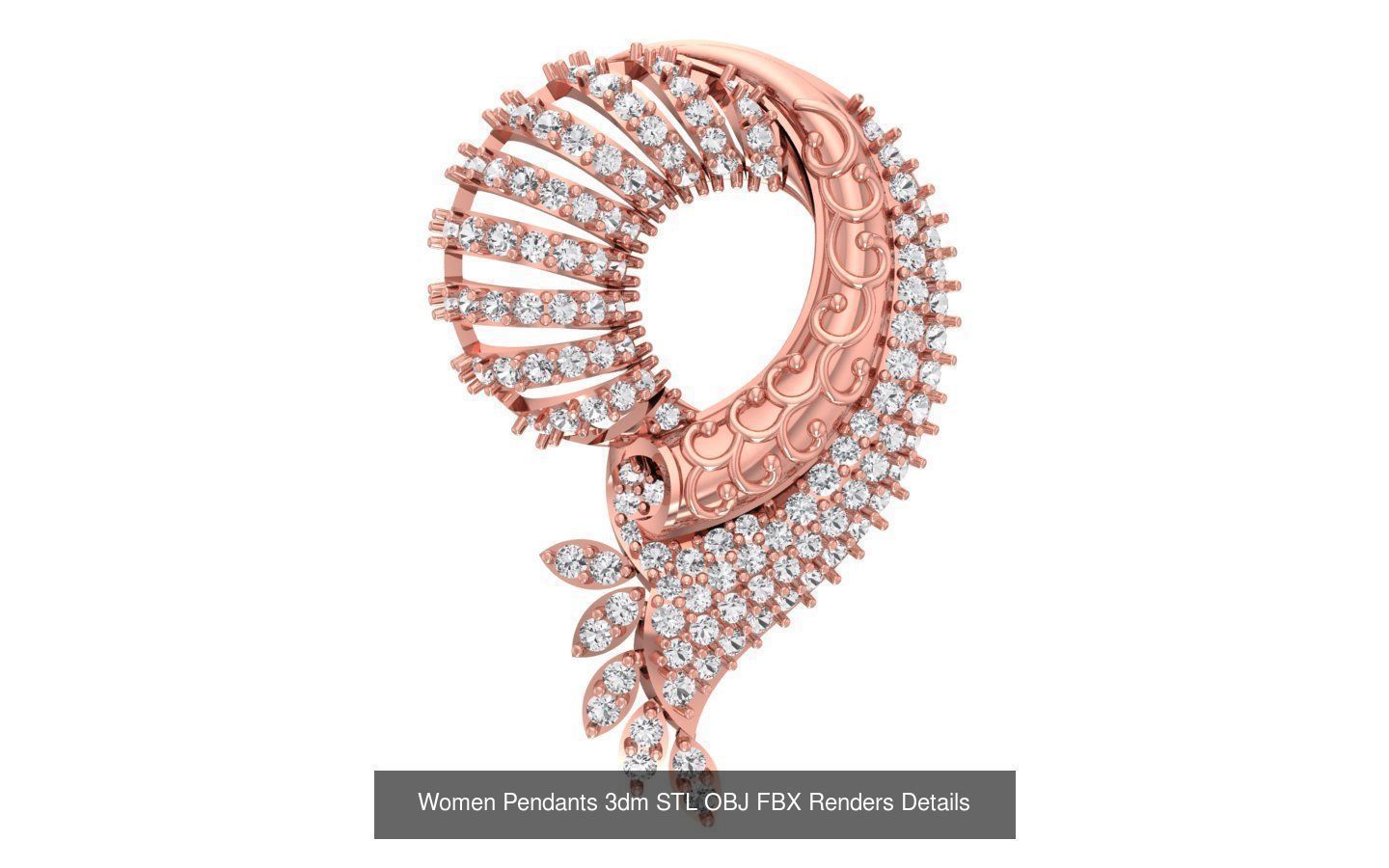 166 Women Pendants 3dm STL OBJ FBX Renders Details Collection _161