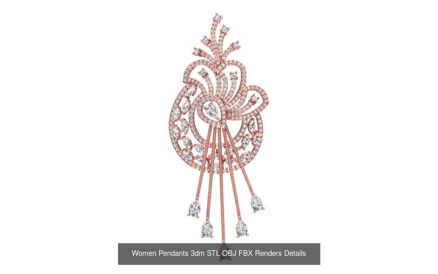 166 Women Pendants 3dm STL OBJ FBX Renders Details Collection _97