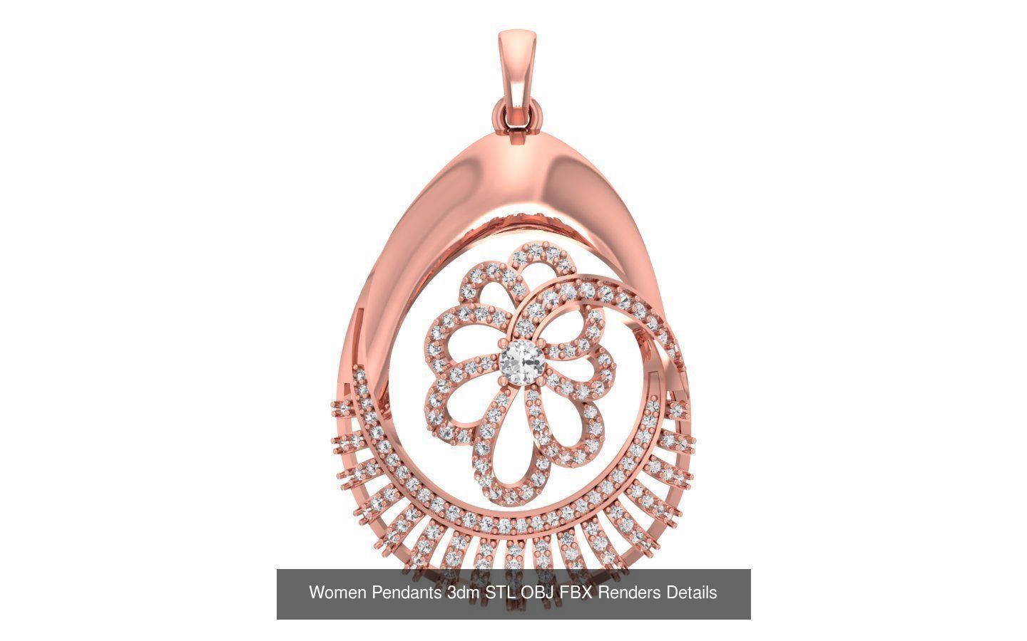 166 Women Pendants 3dm STL OBJ FBX Renders Details Collection _108
