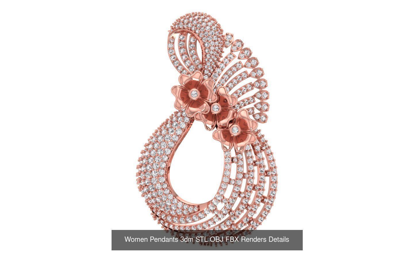 166 Women Pendants 3dm STL OBJ FBX Renders Details Collection _182