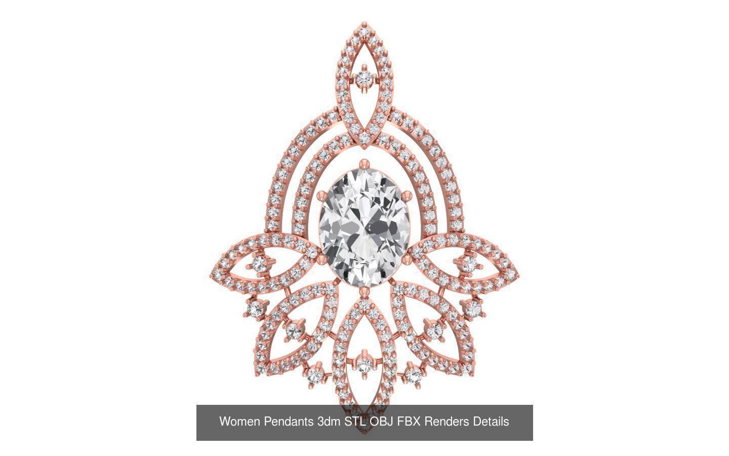 166 Women Pendants 3dm STL OBJ FBX Renders Details Collection _78
