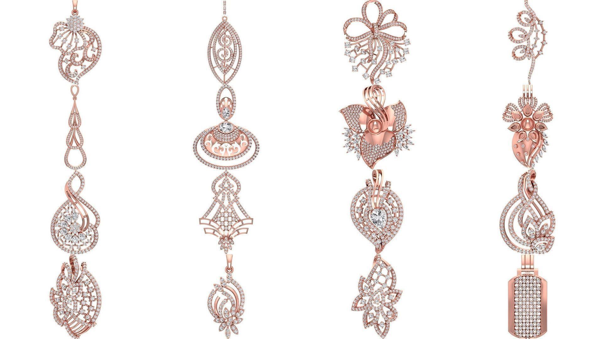 166 Women Pendants 3dm STL OBJ FBX Renders Details Collection _9