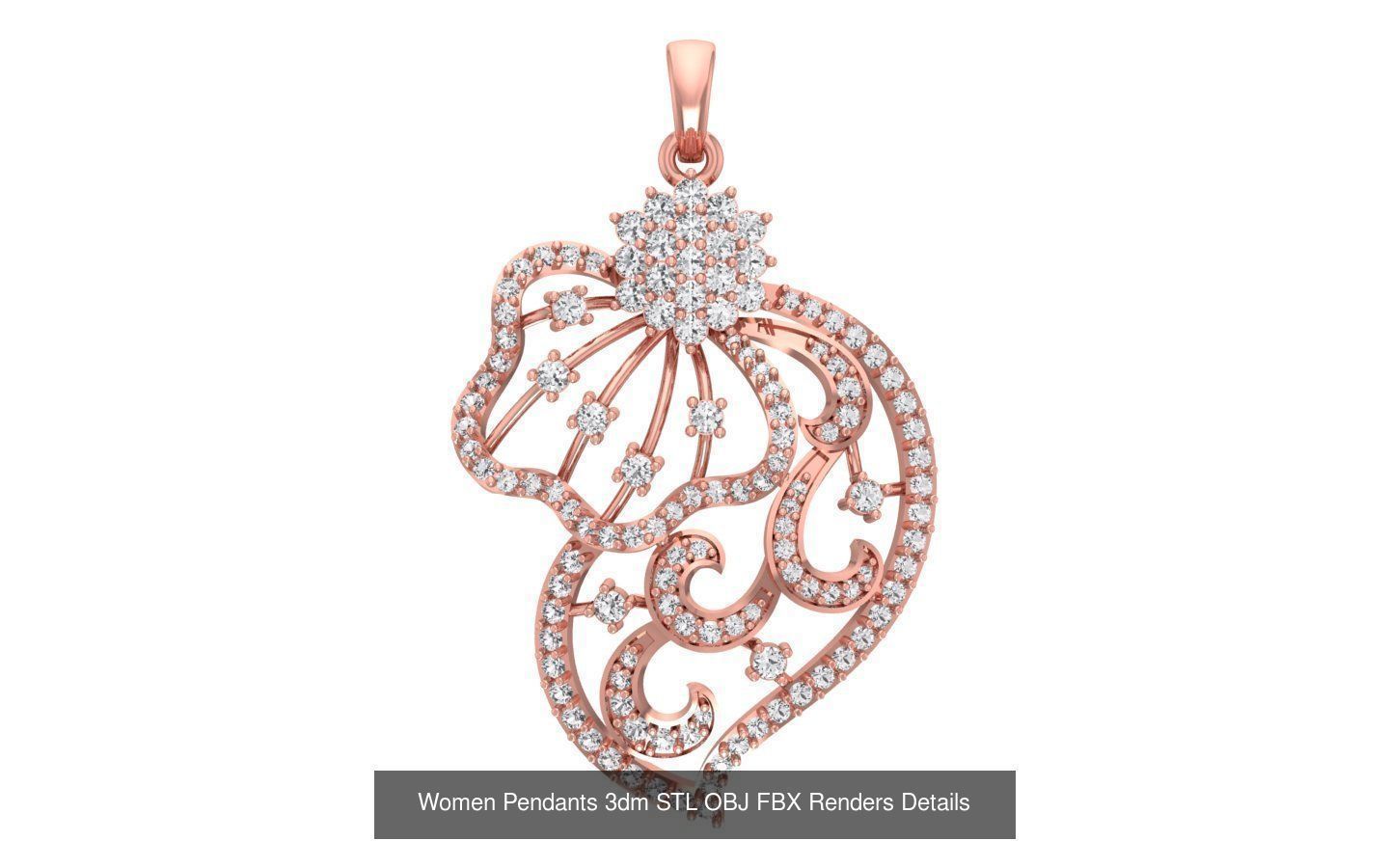 166 Women Pendants 3dm STL OBJ FBX Renders Details Collection _79