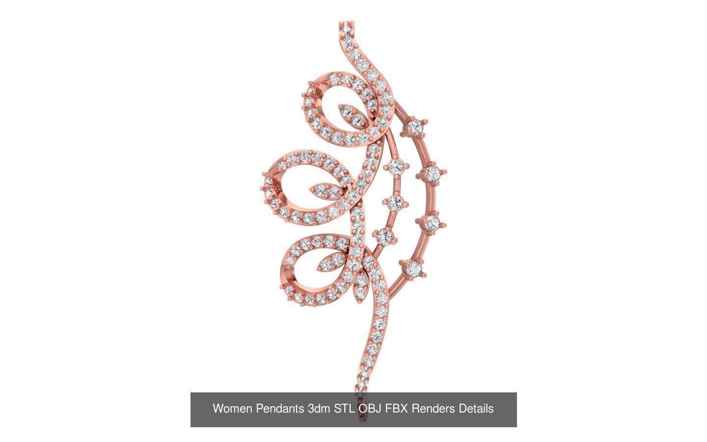 166 Women Pendants 3dm STL OBJ FBX Renders Details Collection _82