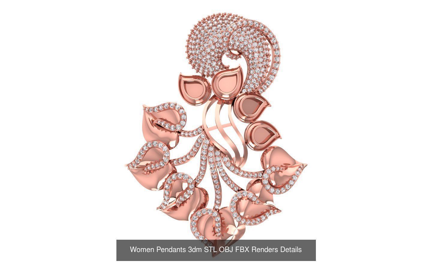 166 Women Pendants 3dm STL OBJ FBX Renders Details Collection _180