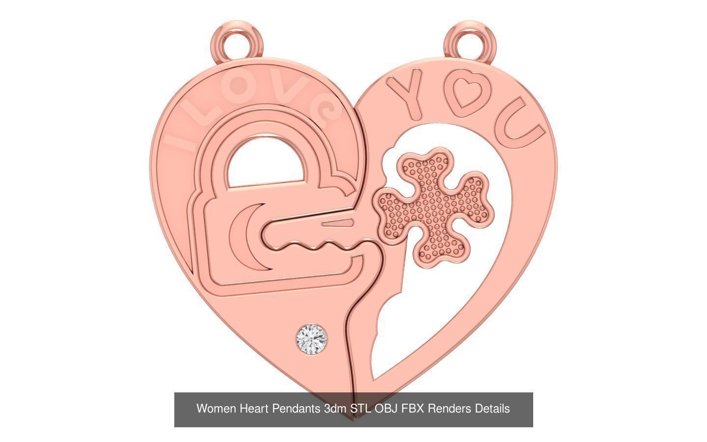 166 Women Pendants 3dm STL OBJ FBX Renders Details Collection _125