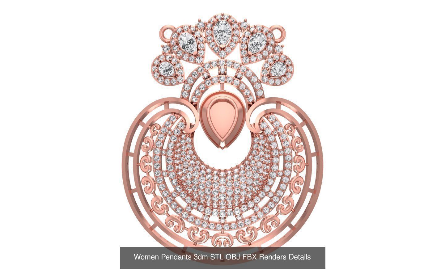 166 Women Pendants 3dm STL OBJ FBX Renders Details Collection _177