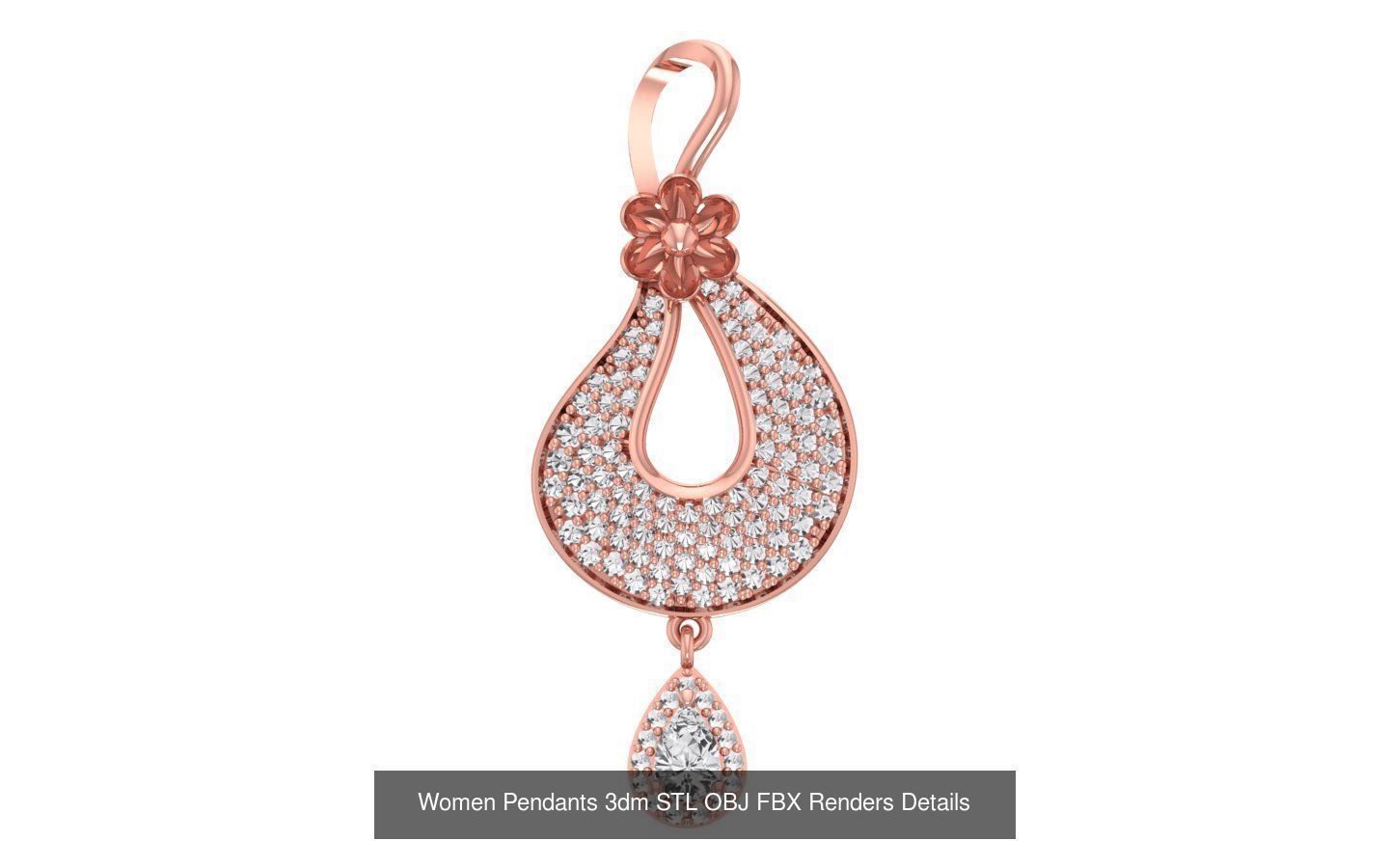 166 Women Pendants 3dm STL OBJ FBX Renders Details Collection _43