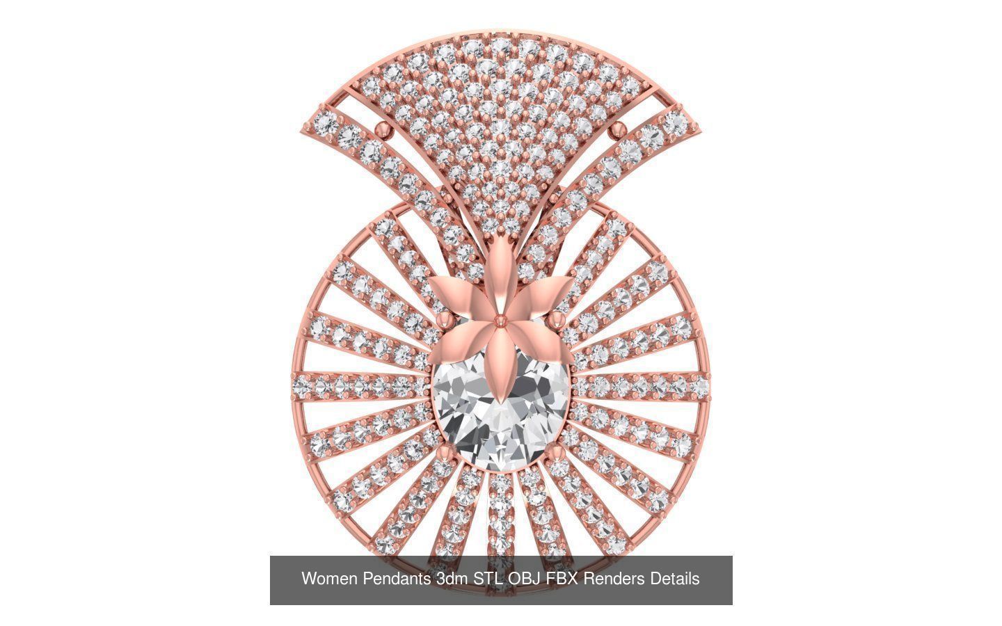 166 Women Pendants 3dm STL OBJ FBX Renders Details Collection _189