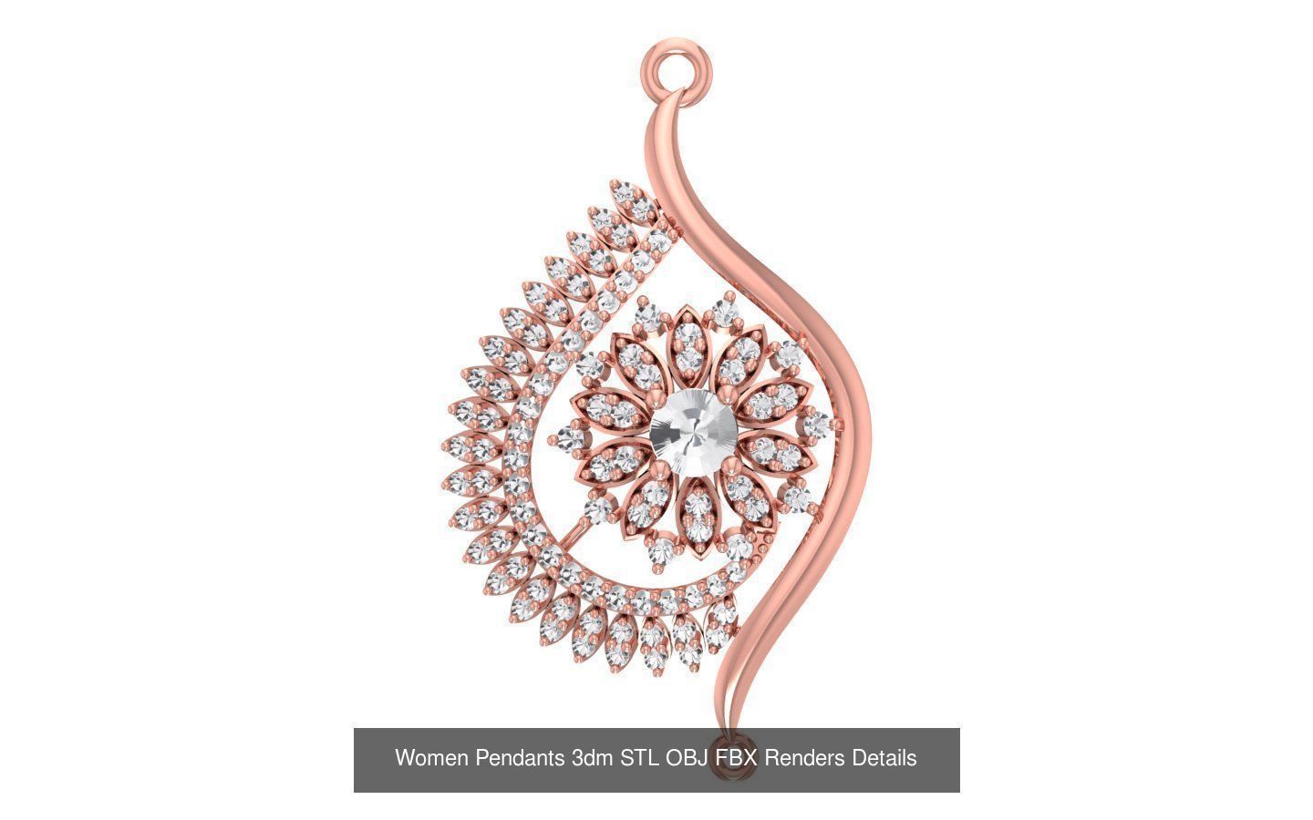 166 Women Pendants 3dm STL OBJ FBX Renders Details Collection _39