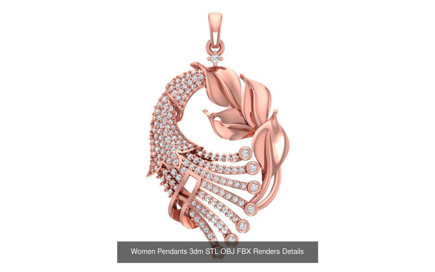 166 Women Pendants 3dm STL OBJ FBX Renders Details Collection _112
