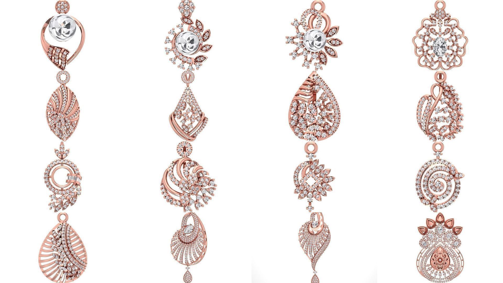 166 Women Pendants 3dm STL OBJ FBX Renders Details Collection _23