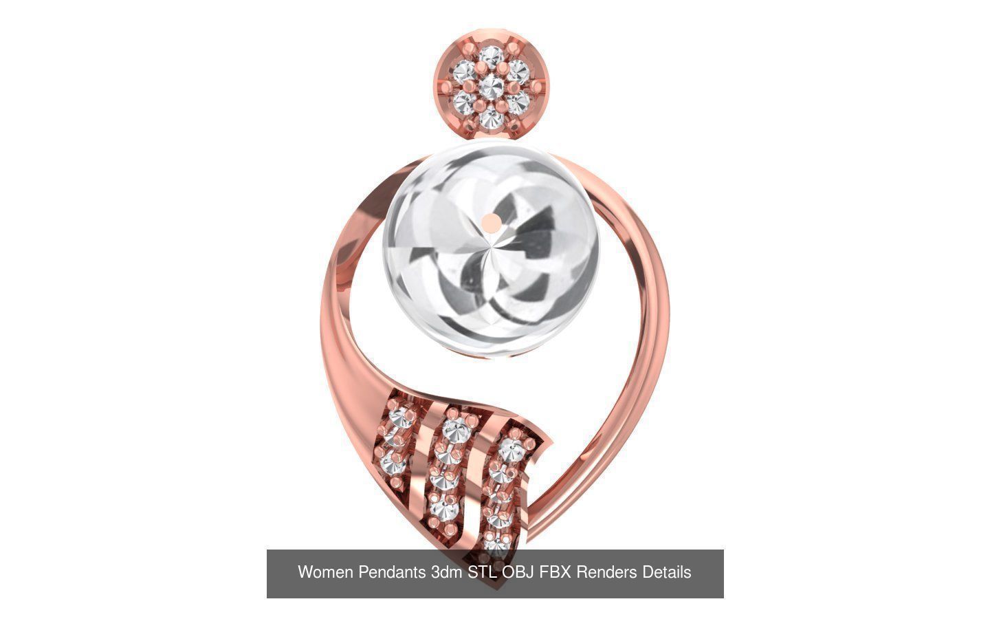 166 Women Pendants 3dm STL OBJ FBX Renders Details Collection _143