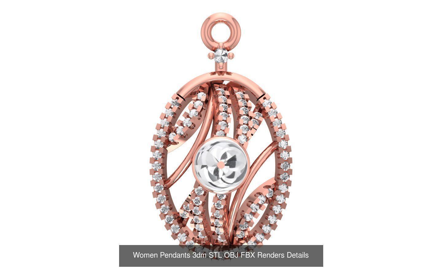 166 Women Pendants 3dm STL OBJ FBX Renders Details Collection _137