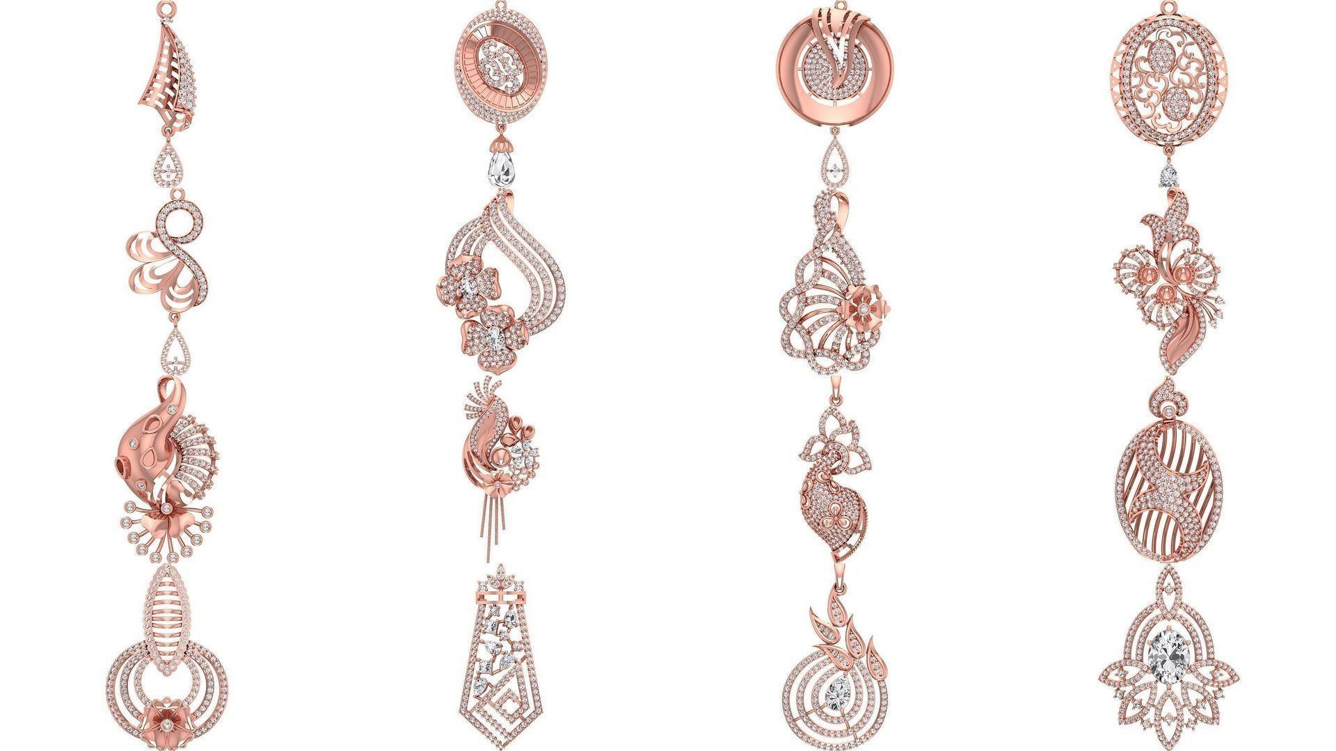 166 Women Pendants 3dm STL OBJ FBX Renders Details Collection _5