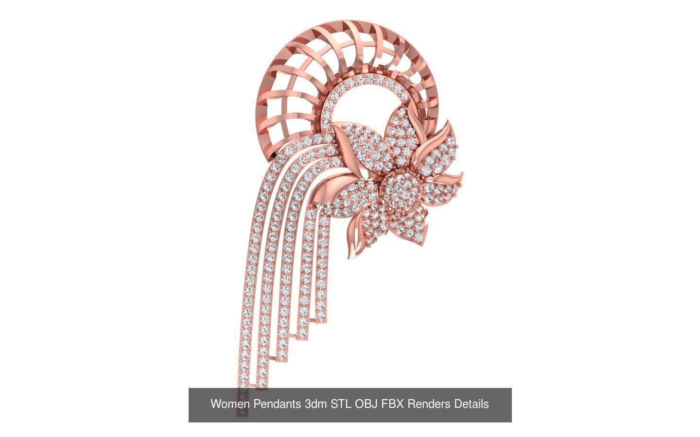 166 Women Pendants 3dm STL OBJ FBX Renders Details Collection _168