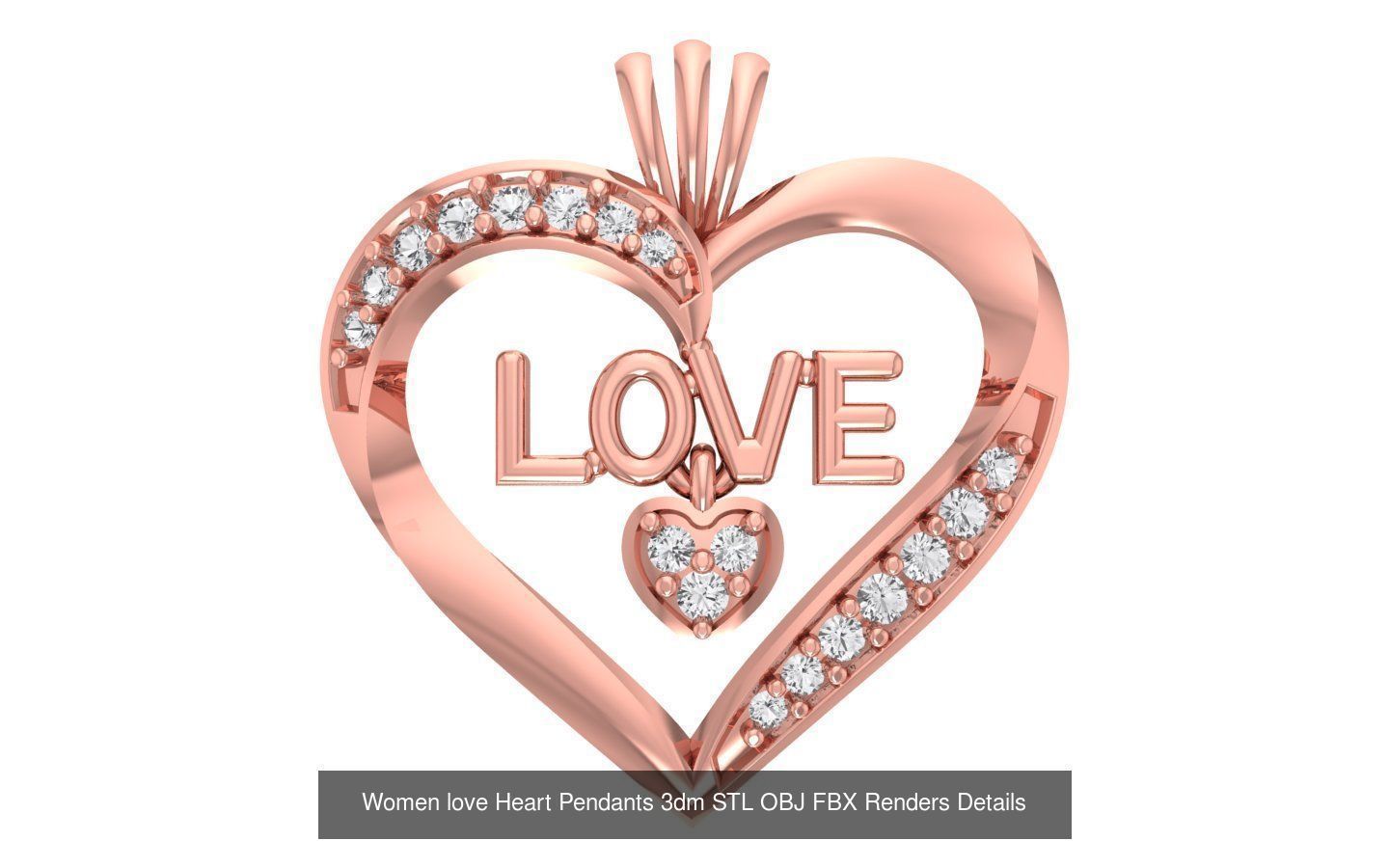 166 Women Pendants 3dm STL OBJ FBX Renders Details Collection _119