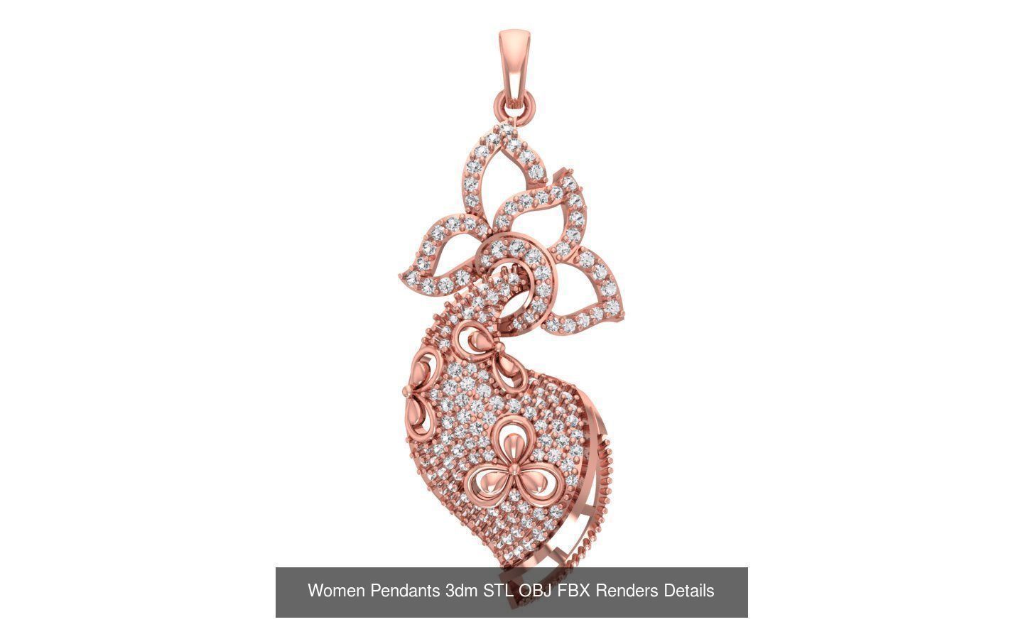 166 Women Pendants 3dm STL OBJ FBX Renders Details Collection _73