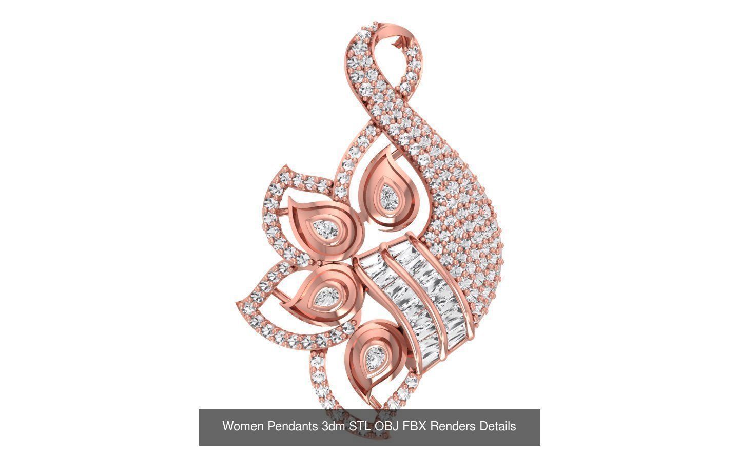 166 Women Pendants 3dm STL OBJ FBX Renders Details Collection _57