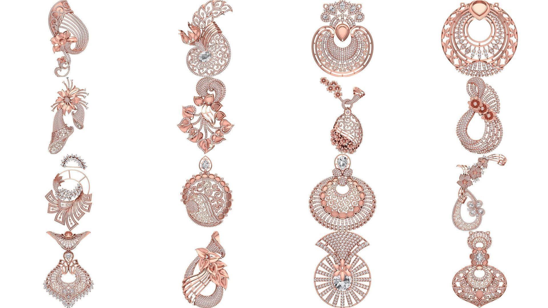 166 Women Pendants 3dm STL OBJ FBX Renders Details Collection _27