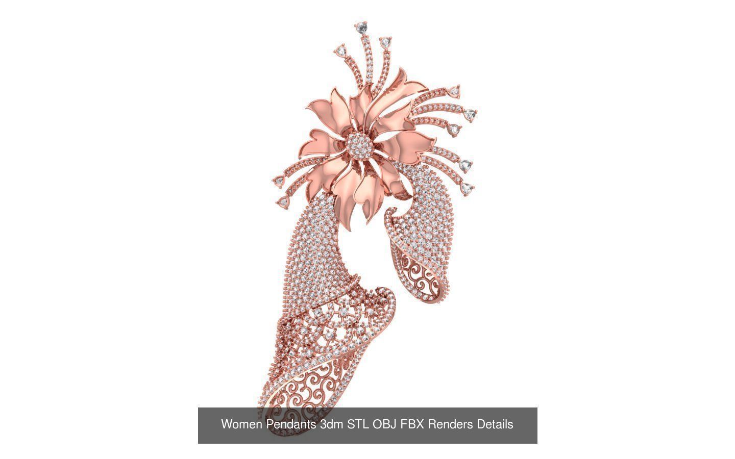 166 Women Pendants 3dm STL OBJ FBX Renders Details Collection _179