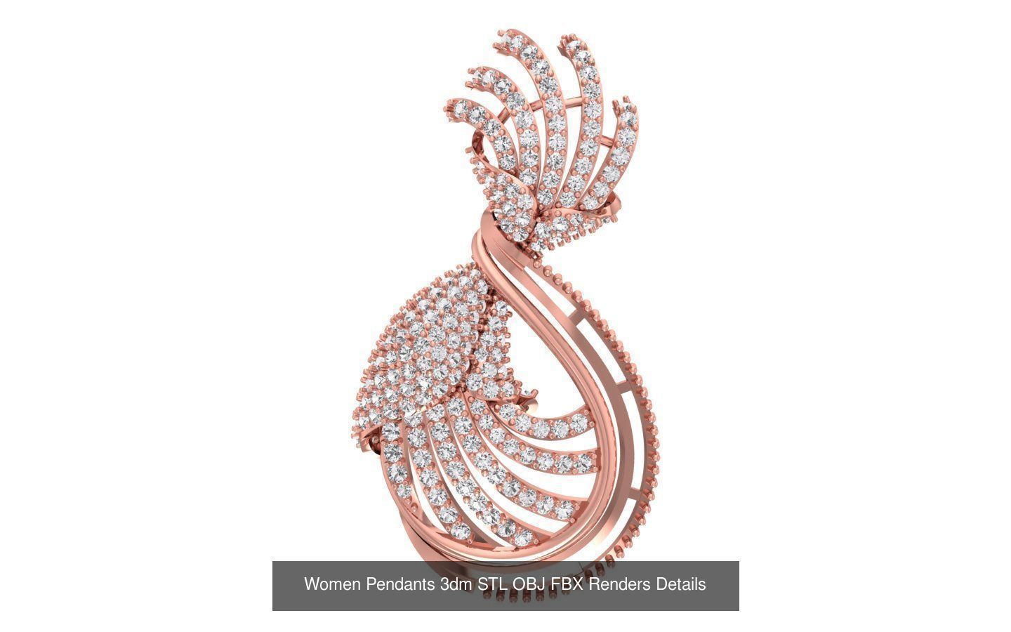 166 Women Pendants 3dm STL OBJ FBX Renders Details Collection _170