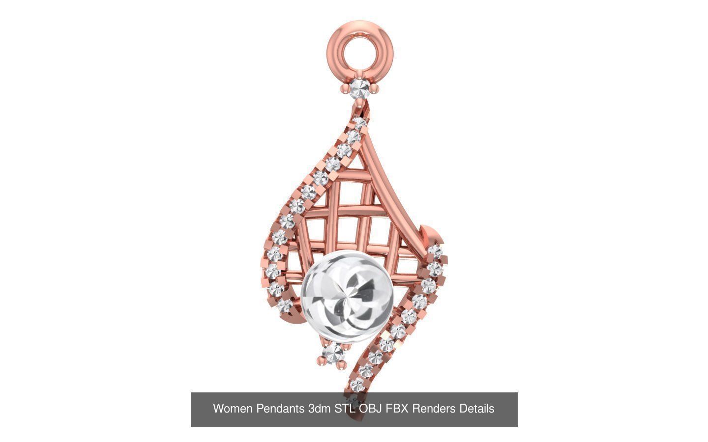 166 Women Pendants 3dm STL OBJ FBX Renders Details Collection _131