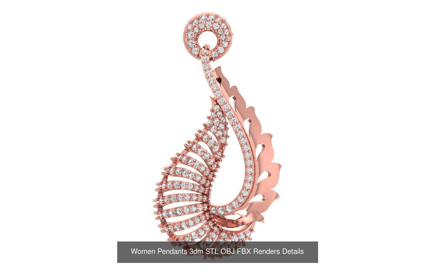166 Women Pendants 3dm STL OBJ FBX Renders Details Collection _113