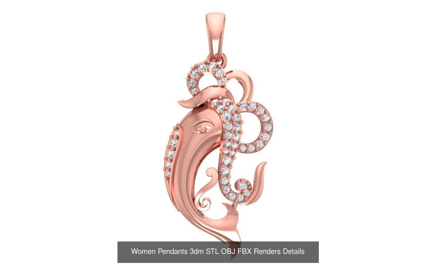 166 Women Pendants 3dm STL OBJ FBX Renders Details Collection _99