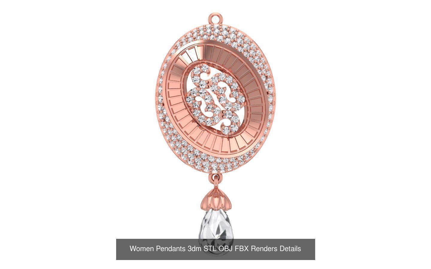 166 Women Pendants 3dm STL OBJ FBX Renders Details Collection _64