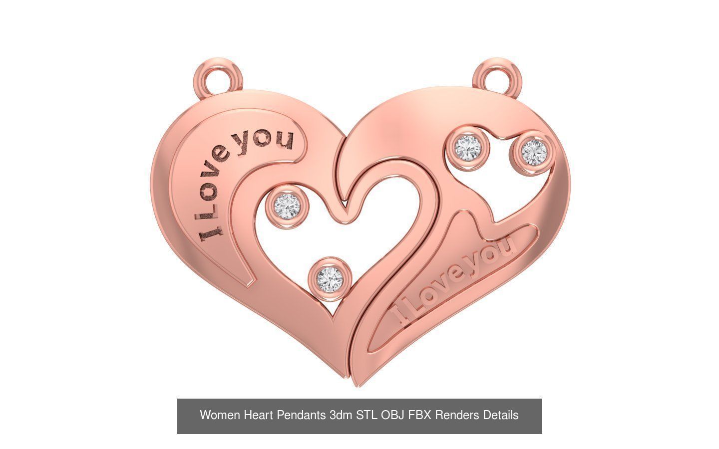 166 Women Pendants 3dm STL OBJ FBX Renders Details Collection _123