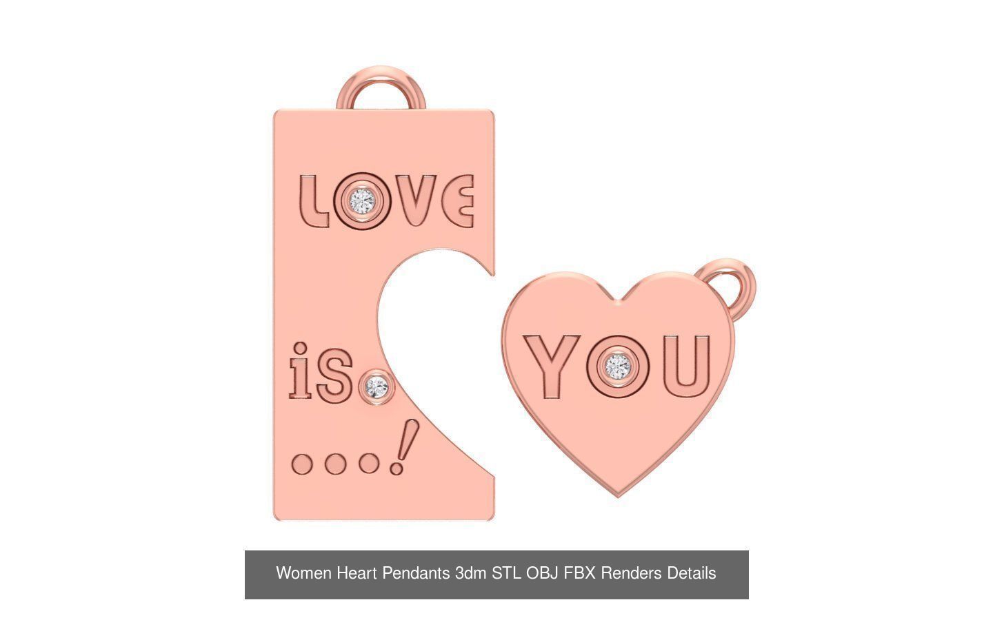 166 Women Pendants 3dm STL OBJ FBX Renders Details Collection _121
