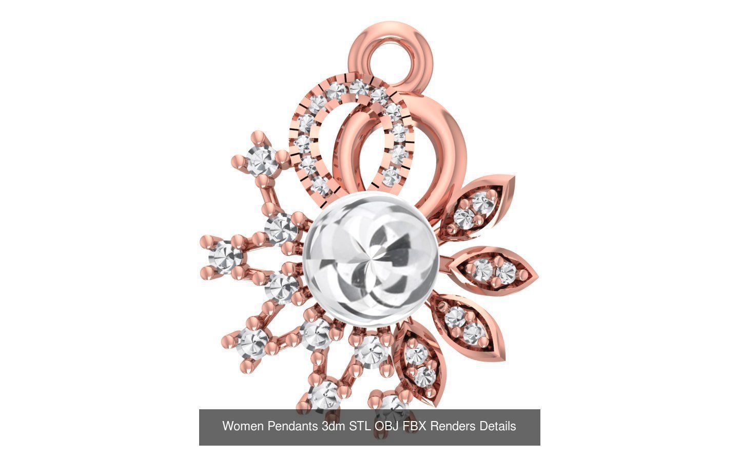 166 Women Pendants 3dm STL OBJ FBX Renders Details Collection _145