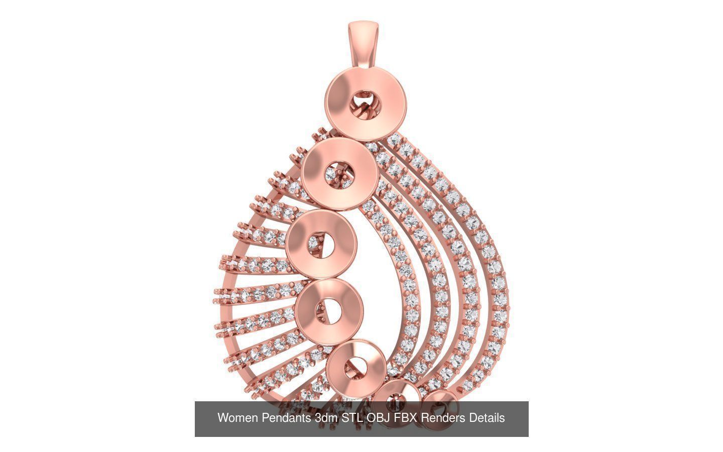 166 Women Pendants 3dm STL OBJ FBX Renders Details Collection _106